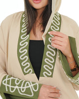 Emerald Beige Harmony Abaya