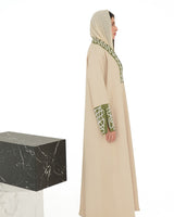 Emerald Beige Harmony Abaya