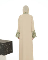 Emerald Beige Harmony Abaya