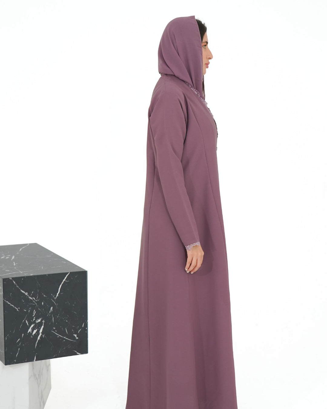 Lavender Lace Glow Abaya