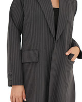 Striped Grey Abaya