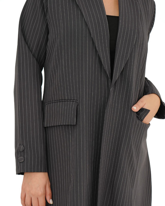 Striped Grey Abaya